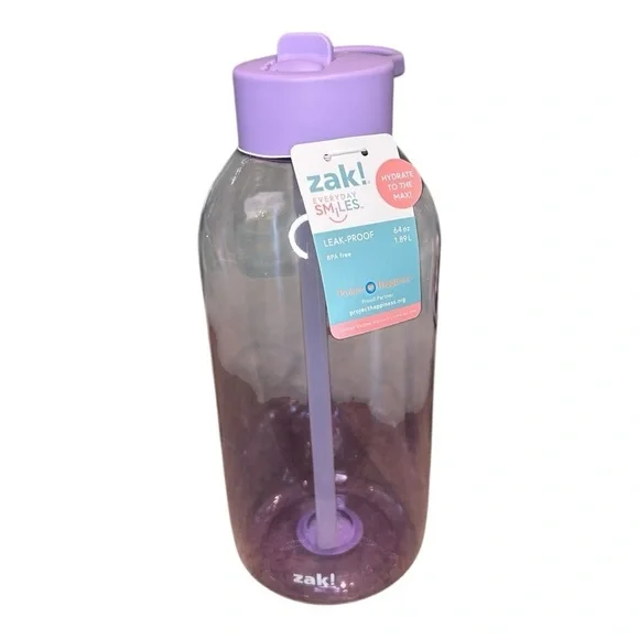 Zak! Lavender Liberty Manual Straw Bottle 64 Oz - Picture 2 of 5